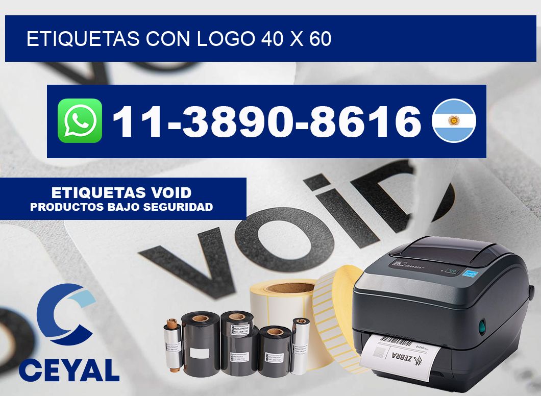 Etiquetas con logo 40 x 60