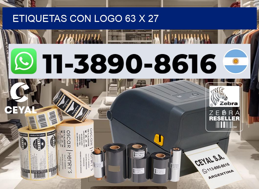 Etiquetas con logo 63 x 27