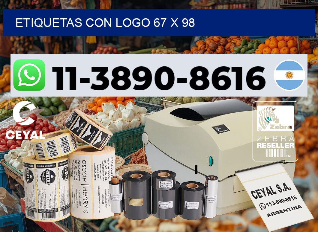 Etiquetas con logo 67 x 98