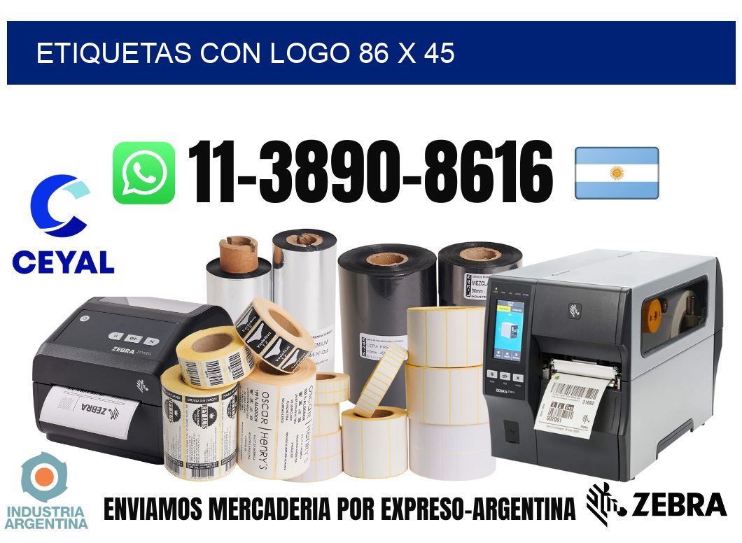 Etiquetas con logo 86 x 45