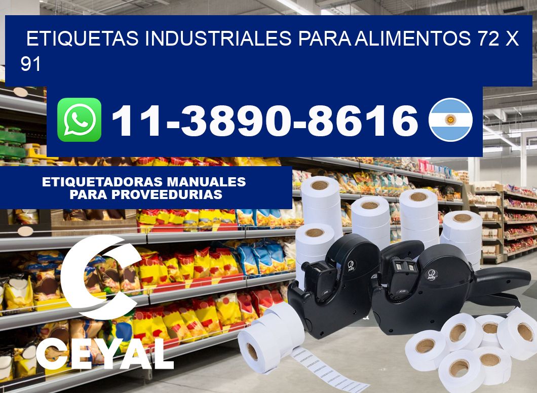 Etiquetas industriales para alimentos 72 x 91