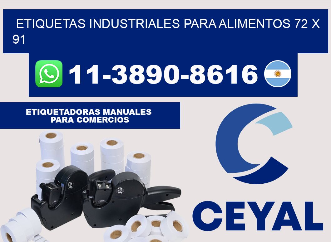 Etiquetas industriales para alimentos 72 x 91