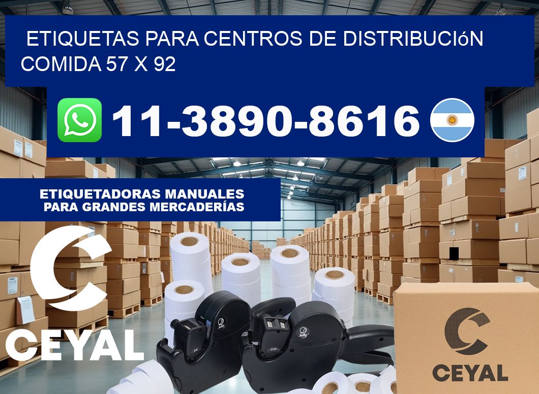 Etiquetas para centros de distribución comida 57 x 92