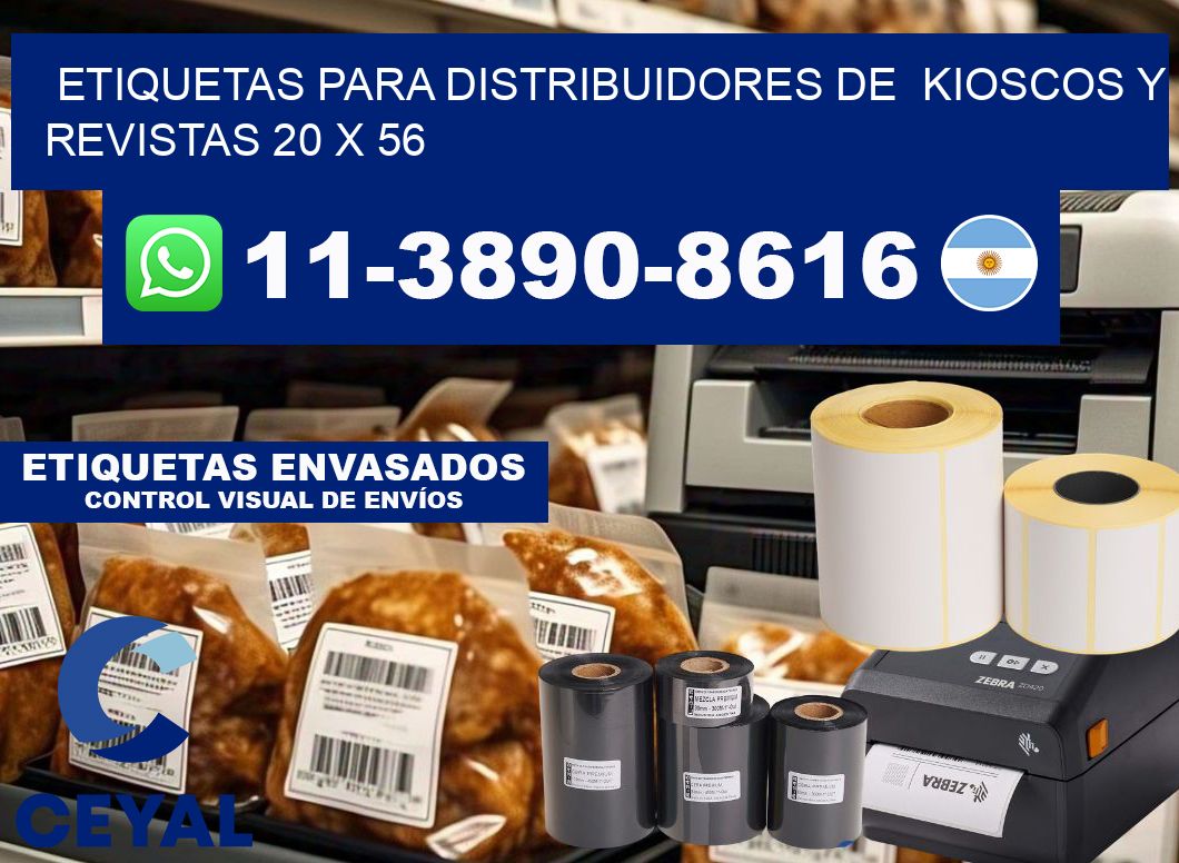 Etiquetas para distribuidores de  kioscos y revistas 20 x 56