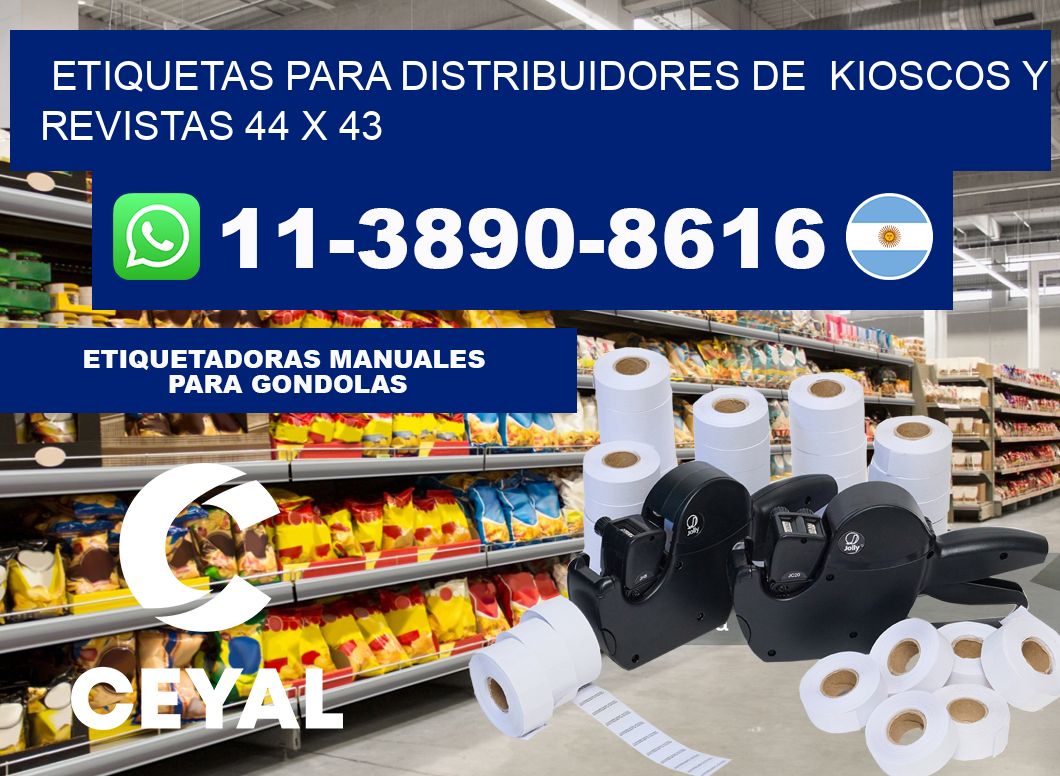 Etiquetas para distribuidores de  kioscos y revistas 44 x 43