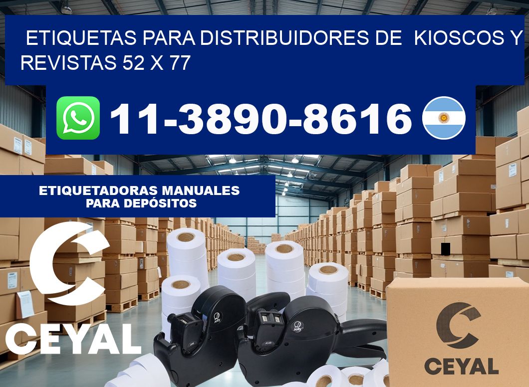 Etiquetas para distribuidores de  kioscos y revistas 52 x 77