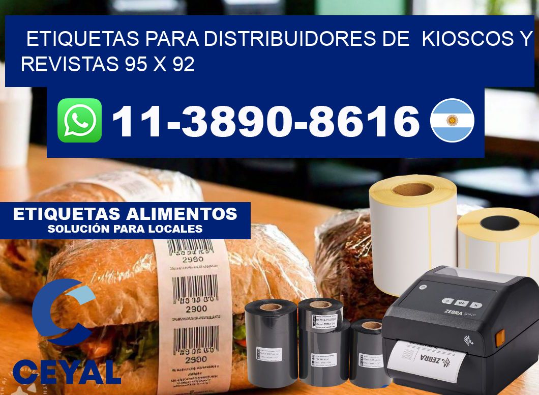 Etiquetas para distribuidores de  kioscos y revistas 95 x 92