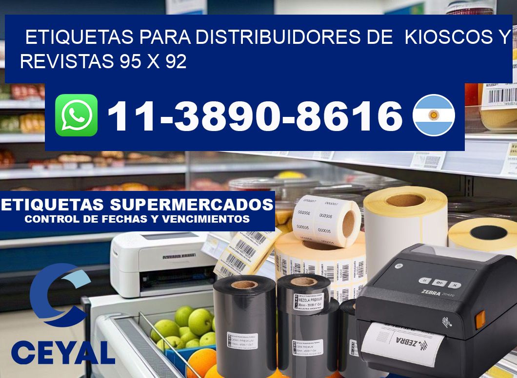 Etiquetas para distribuidores de  kioscos y revistas 95 x 92