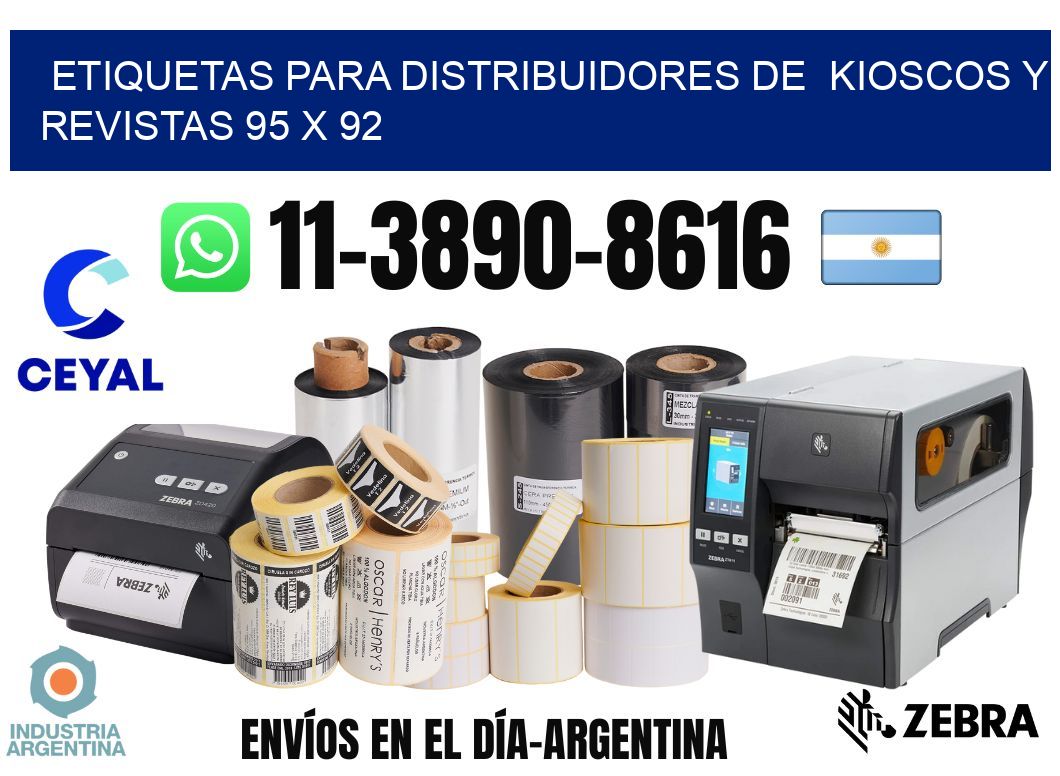 Etiquetas para distribuidores de  kioscos y revistas 95 x 92