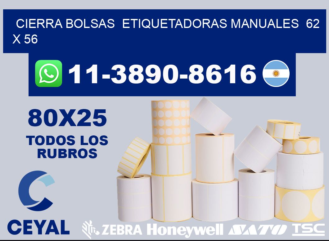 cierra bolsas  Etiquetadoras Manuales  62 x 56