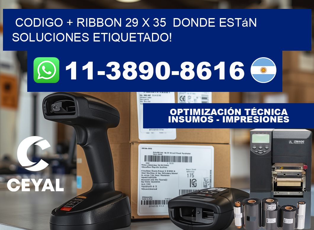 codigo + ribbon 29 x 35  donde están soluciones etiquetado!