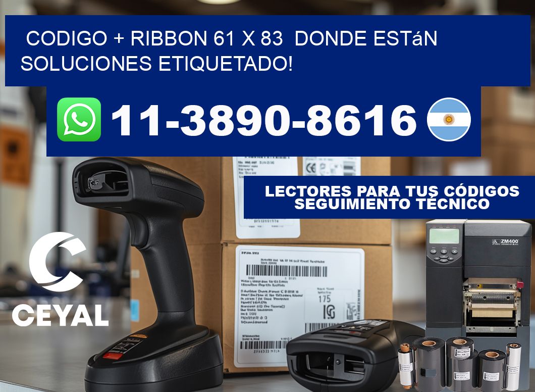 codigo + ribbon 61 x 83  donde están soluciones etiquetado!
