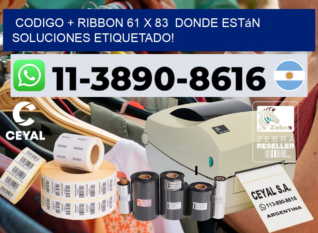codigo + ribbon 61 x 83  donde están soluciones etiquetado!