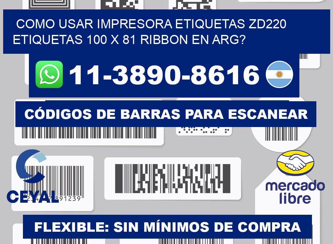 como usar impresora etiquetas zd220 etiquetas 100 x 81 ribbon en ARG?