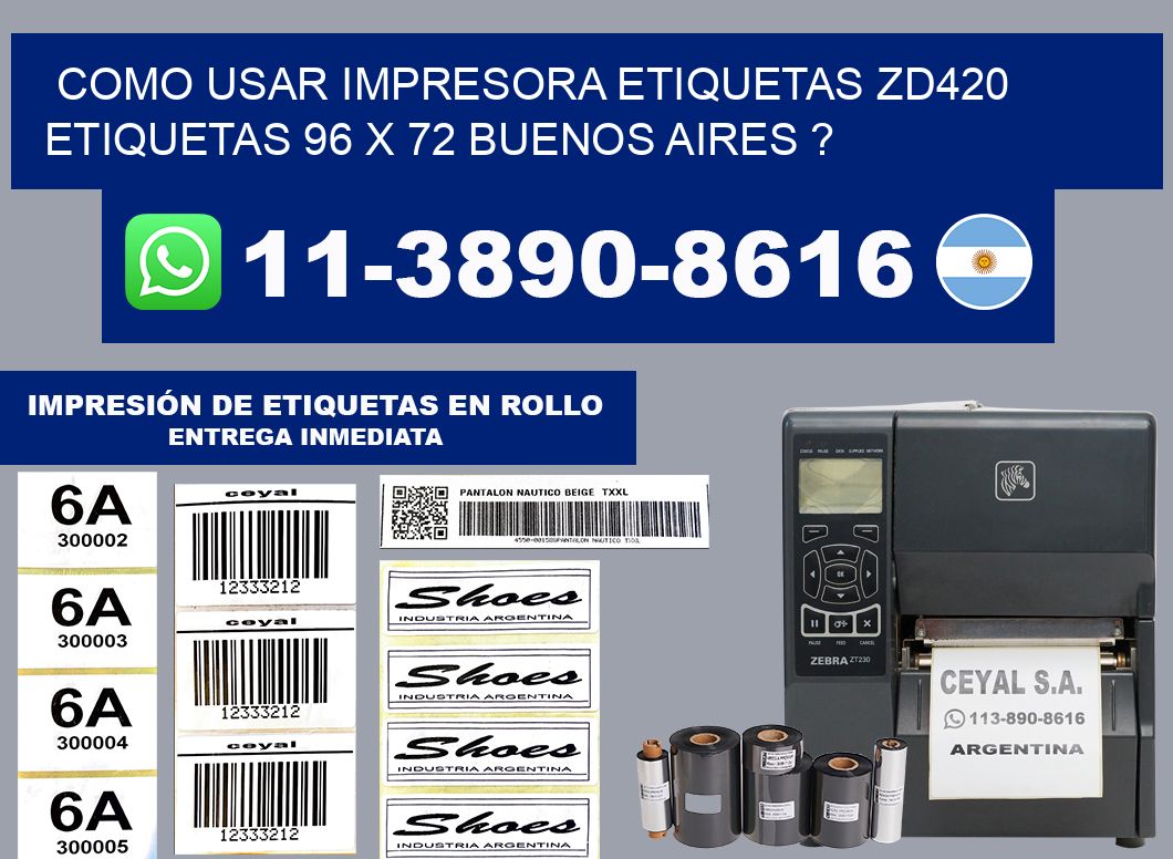 como usar impresora etiquetas zd420 etiquetas 96 x 72 Buenos Aires ?