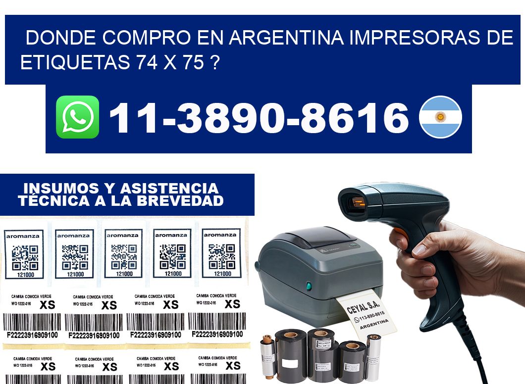 donde compro en argentina impresoras de etiquetas 74 x 75 ?