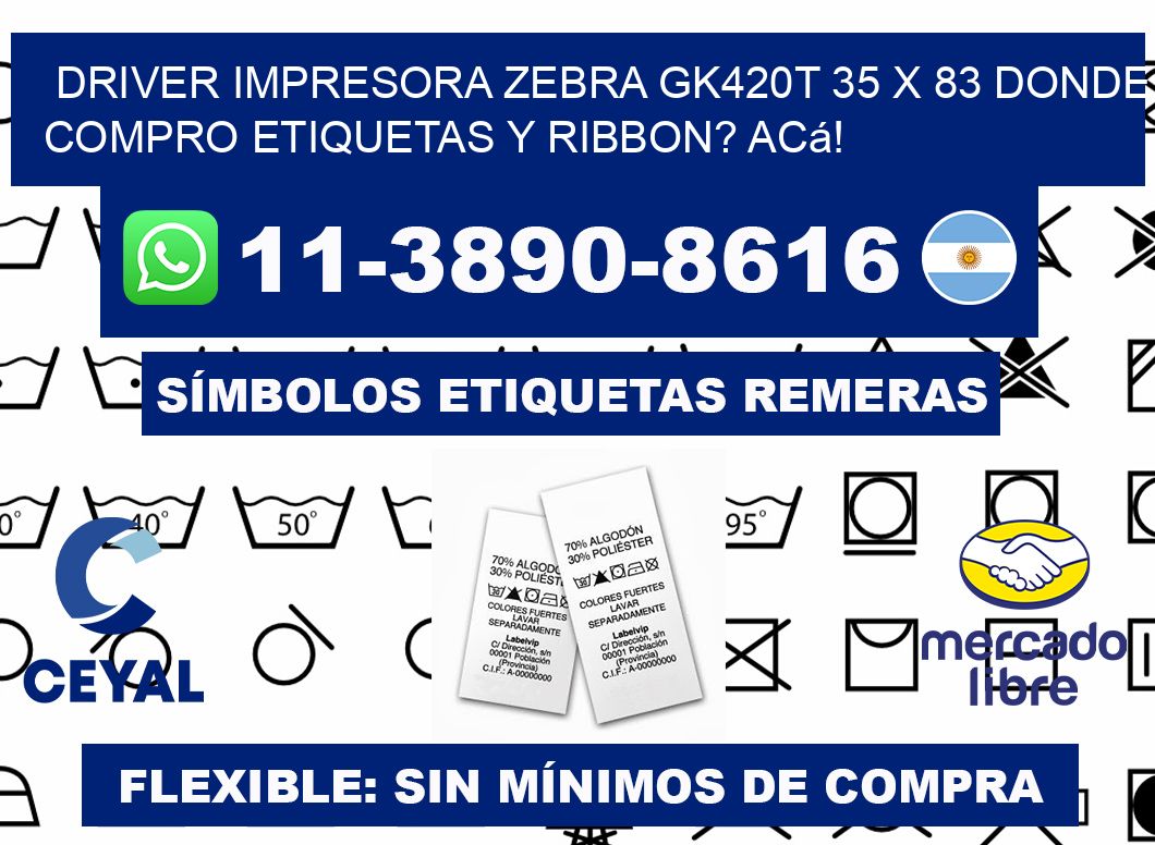 driver impresora zebra gk420t 35 x 83 Donde compro etiquetas y ribbon? Acá!
