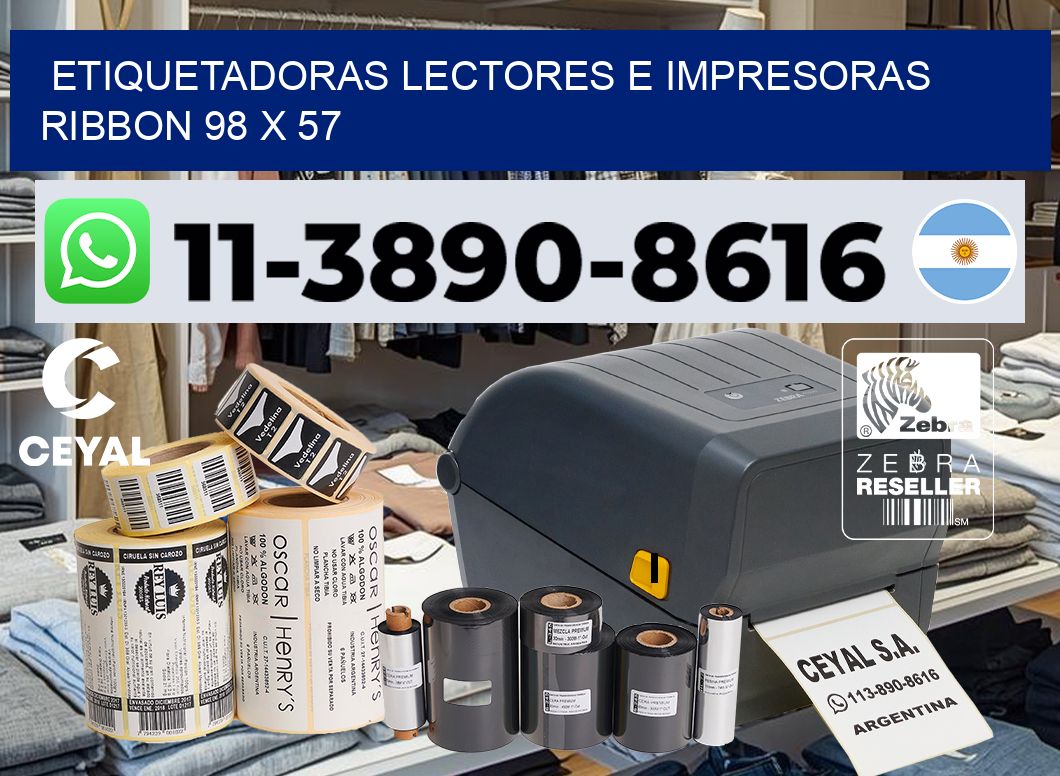 etiquetadoras lectores e impresoras ribbon 98 x 57