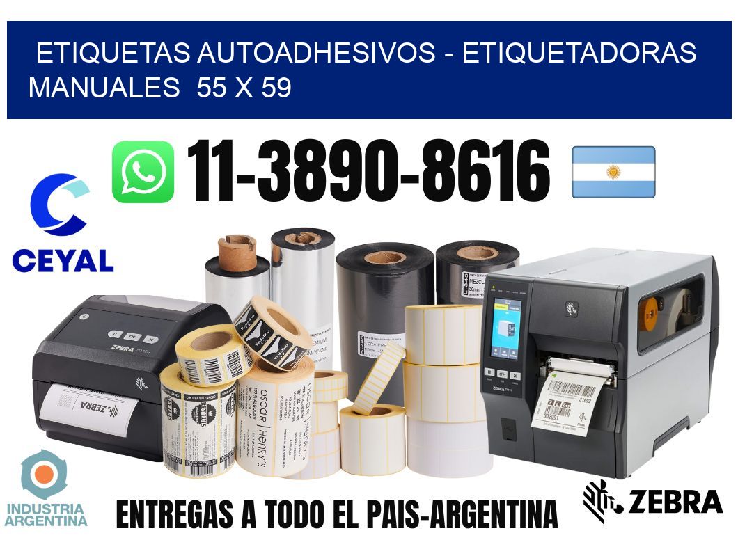 etiquetas autoadhesivos - Etiquetadoras Manuales  55 x 59