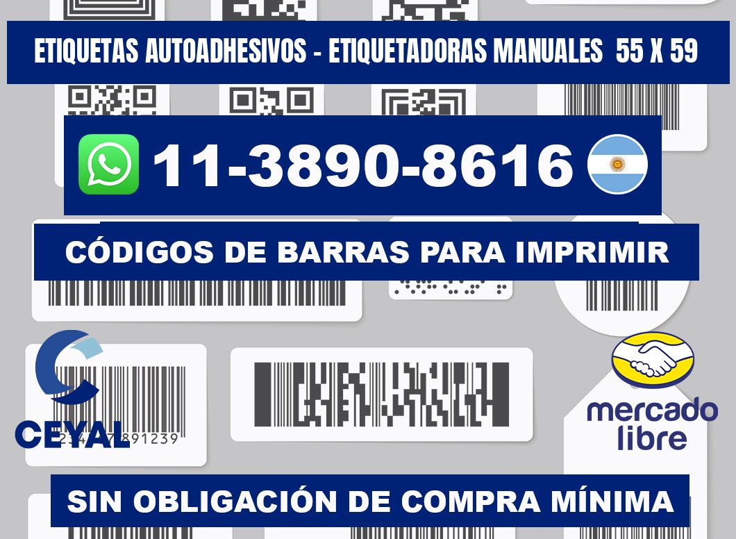 etiquetas autoadhesivos - Etiquetadoras Manuales  55 x 59