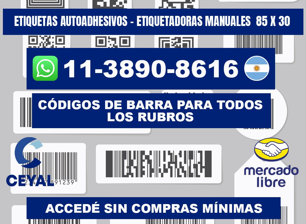 etiquetas autoadhesivos - Etiquetadoras Manuales  85 x 30