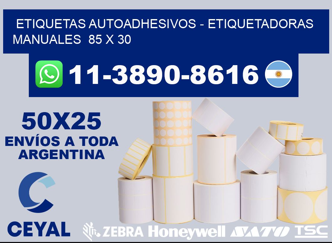etiquetas autoadhesivos – Etiquetadoras Manuales  85 x 30