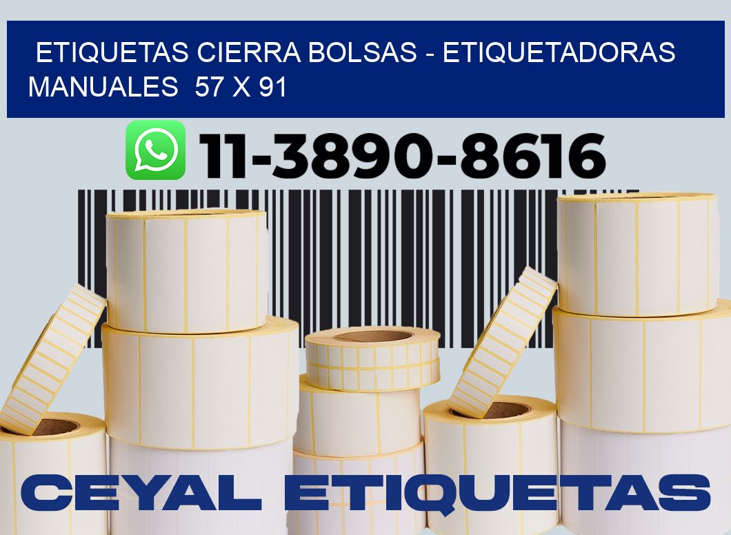 etiquetas cierra bolsas - Etiquetadoras Manuales  57 x 91