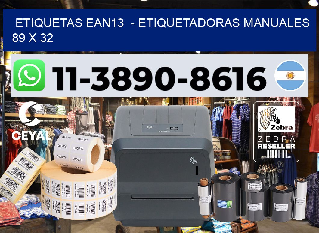 etiquetas ean13  - Etiquetadoras Manuales  89 x 32