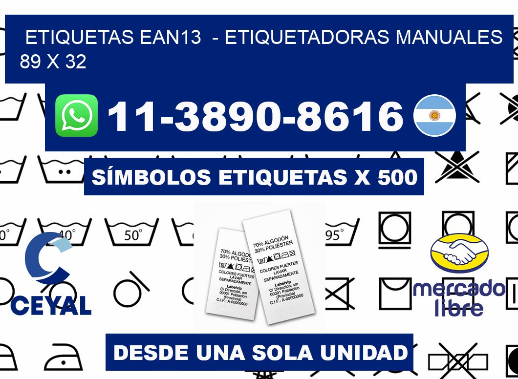 etiquetas ean13  - Etiquetadoras Manuales  89 x 32