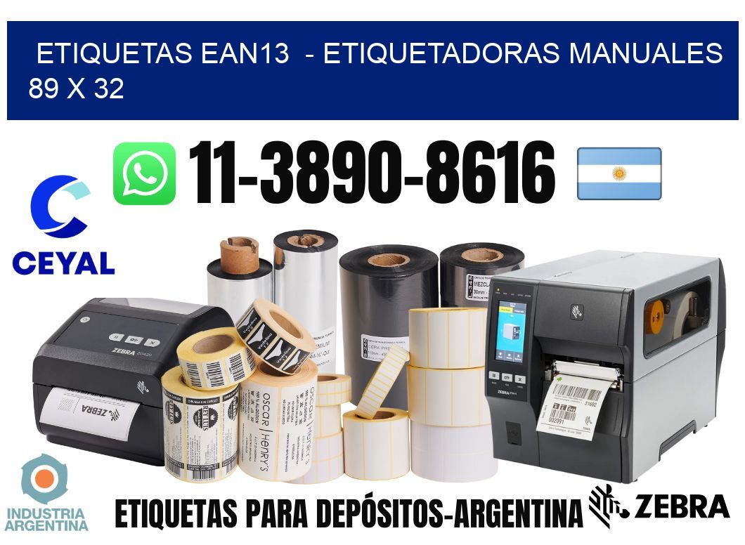 etiquetas ean13  - Etiquetadoras Manuales  89 x 32