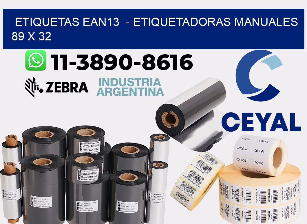 etiquetas ean13  – Etiquetadoras Manuales  89 x 32