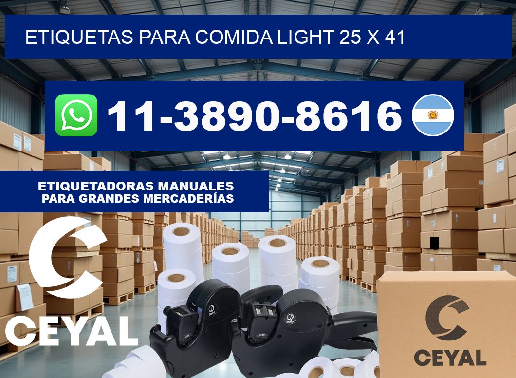 etiquetas para comida light 25 x 41