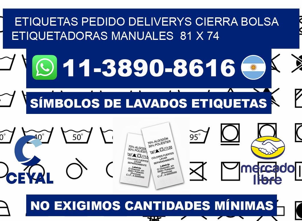 etiquetas pedido deliverys cierra bolsa  Etiquetadoras Manuales  81 x 74