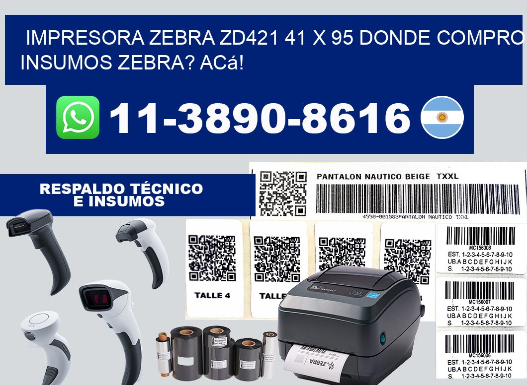 impresora zebra zd421 41 x 95 Donde compro insumos zebra? Acá!