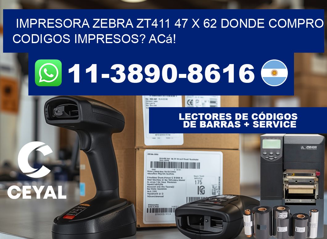 impresora zebra zt411 47 x 62 Donde compro codigos impresos? Acá!