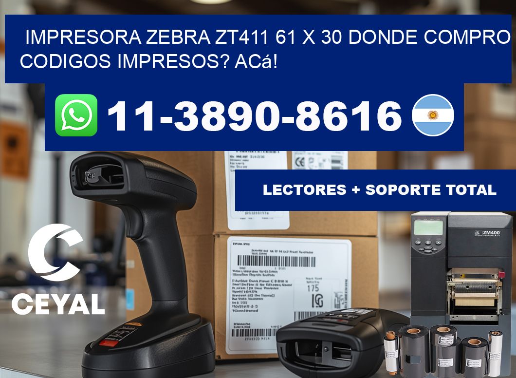 impresora zebra zt411 61 x 30 Donde compro codigos impresos? Acá!