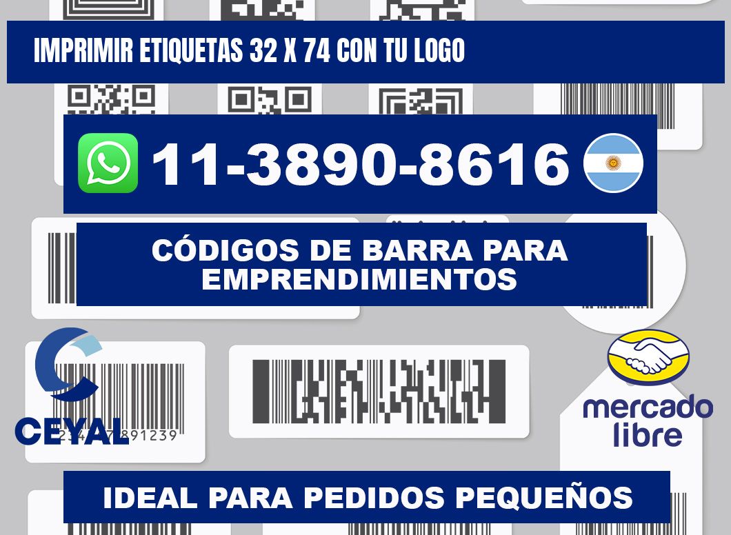 imprimir etiquetas 32 x 74 con tu logo