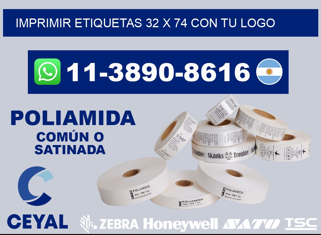 imprimir etiquetas 32 x 74 con tu logo
