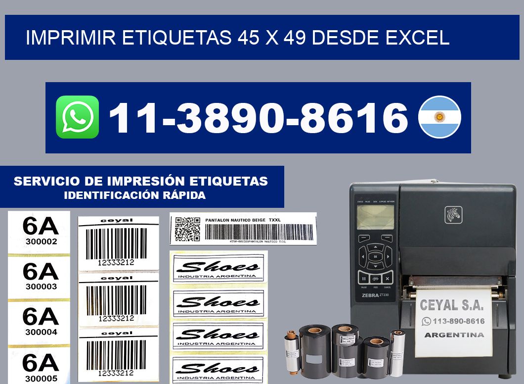 imprimir etiquetas 45 x 49 desde excel
