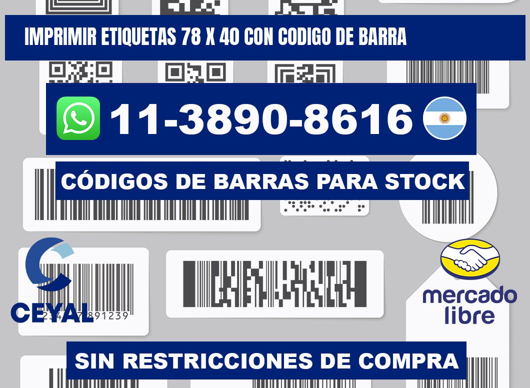 imprimir etiquetas 78 x 40 con codigo de barra