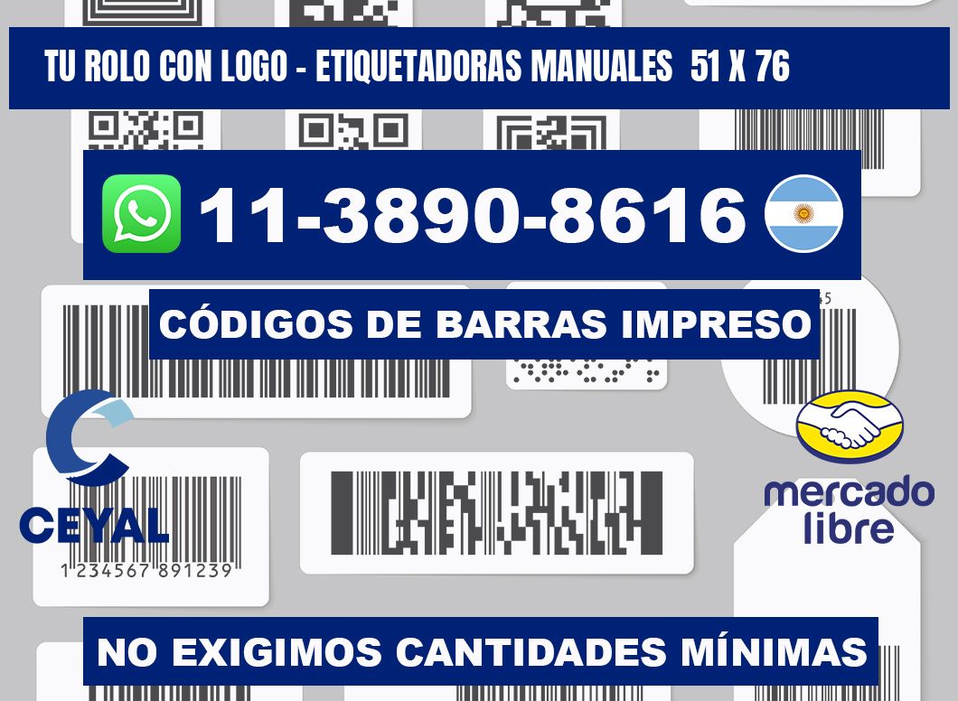 tu rolo con logo - Etiquetadoras Manuales  51 x 76