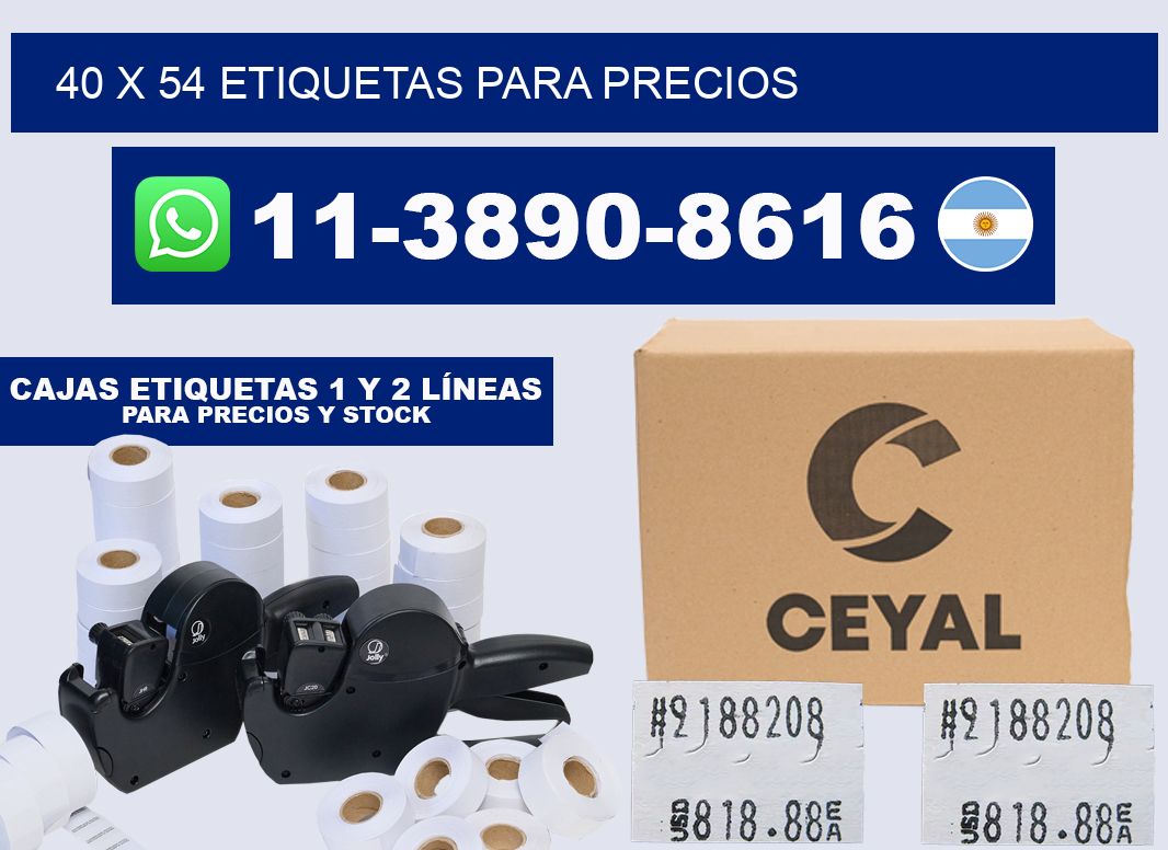 40 x 54 etiquetas para precios