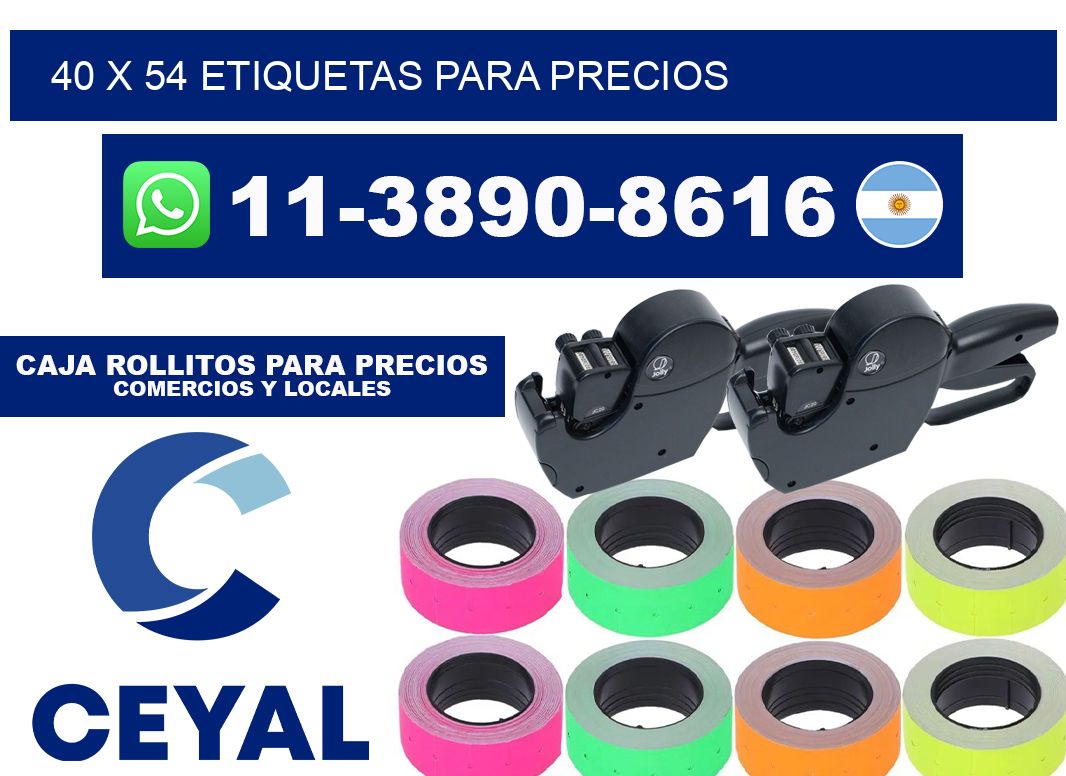 40 x 54 etiquetas para precios