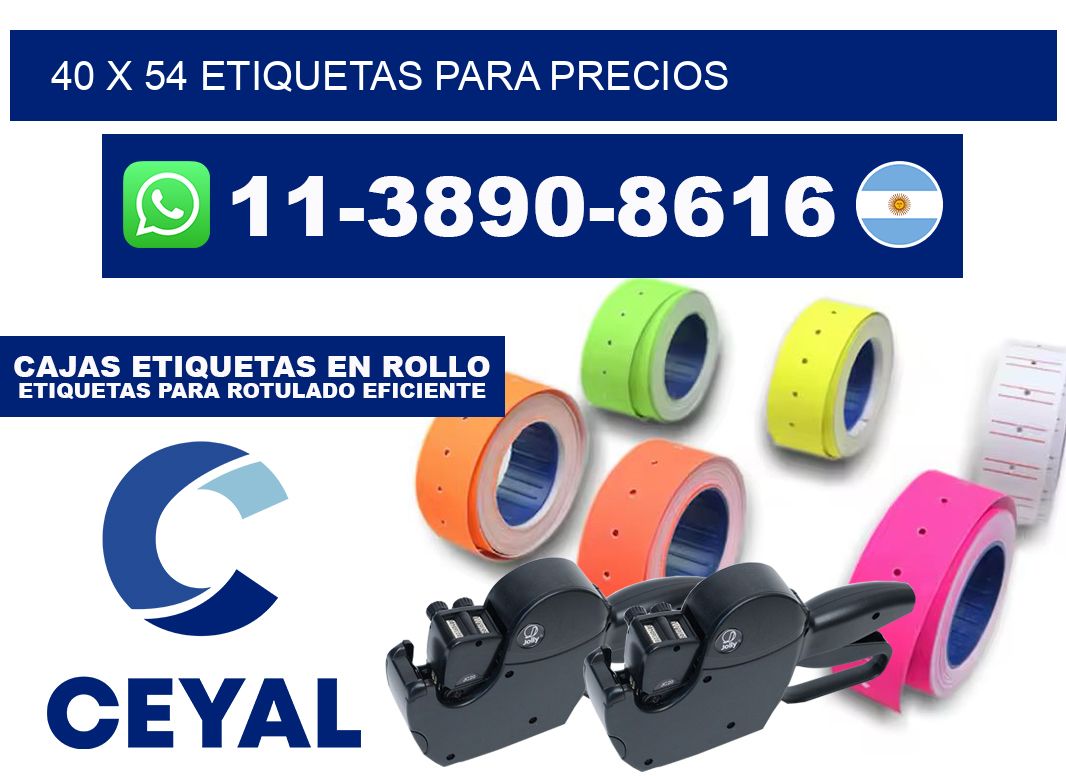 40 x 54 etiquetas para precios