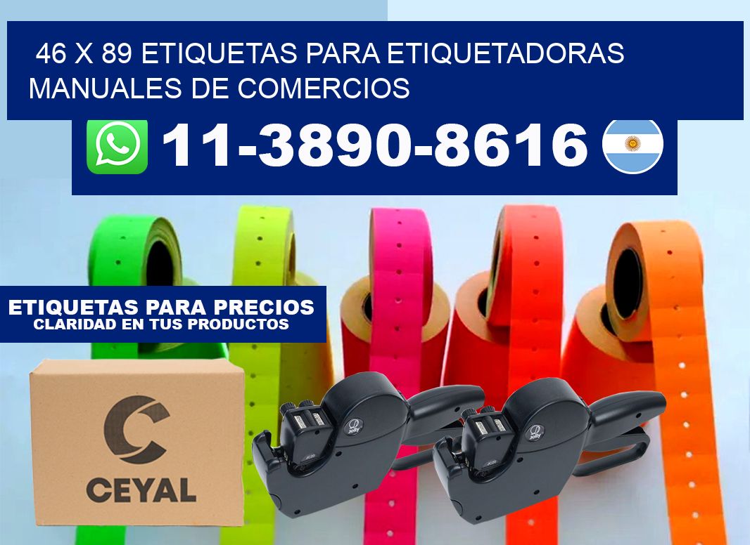 46 x 89 etiquetas para etiquetadoras manuales de comercios