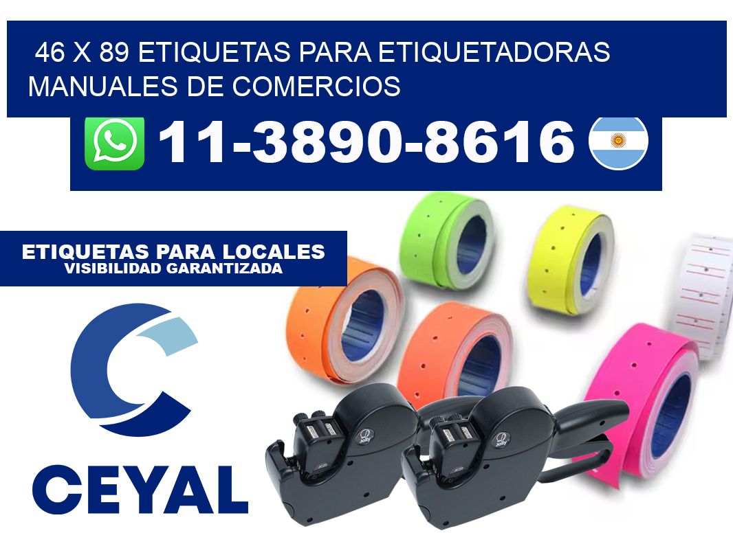 46 x 89 etiquetas para etiquetadoras manuales de comercios