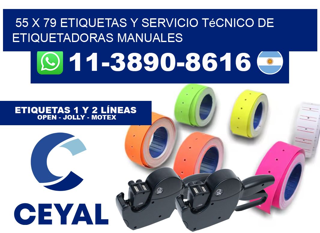 55 x 79 etiquetas y servicio técnico de etiquetadoras manuales