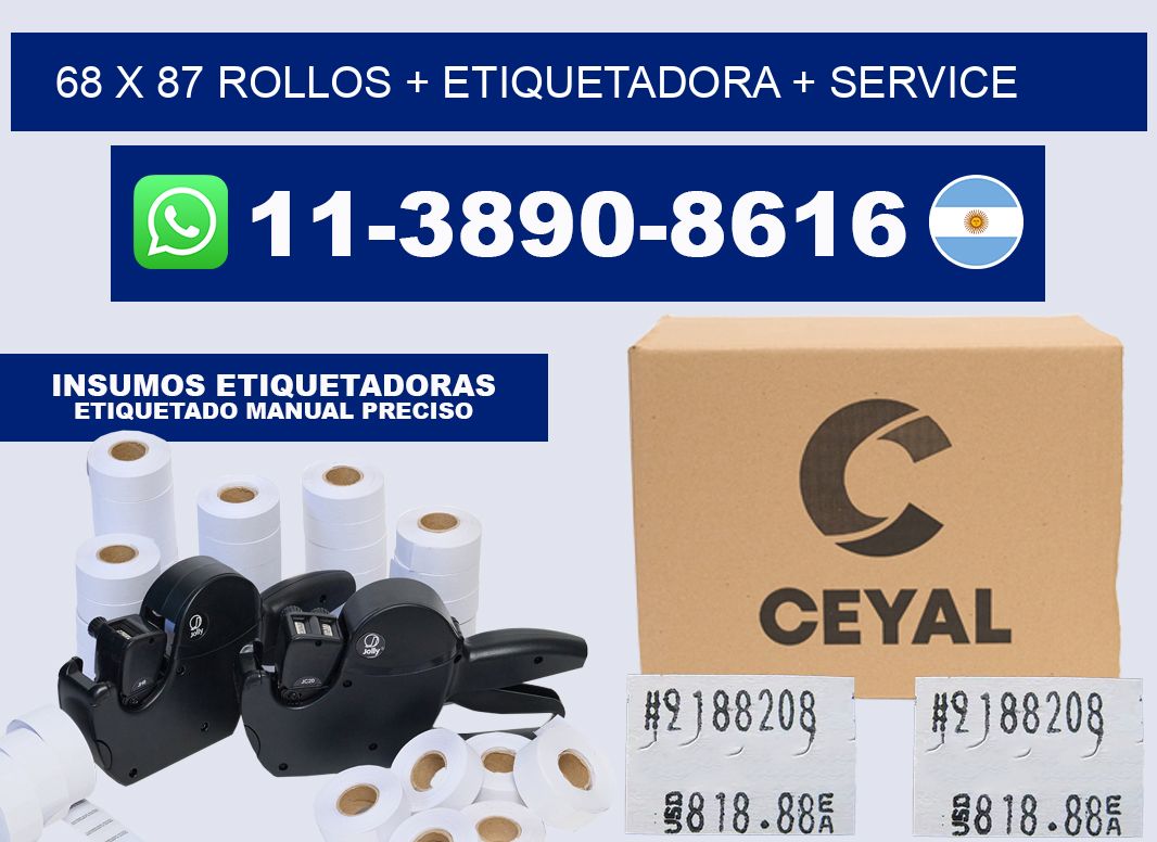68 x 87 rollos + etiquetadora + service