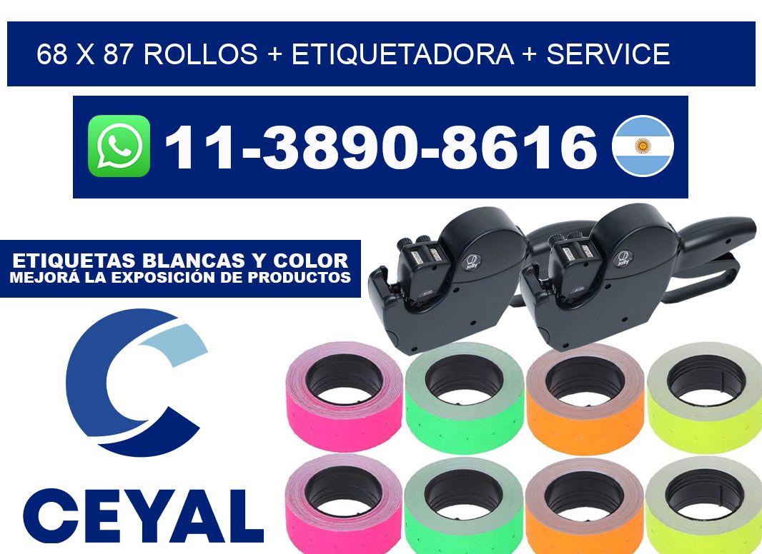 68 x 87 rollos + etiquetadora + service