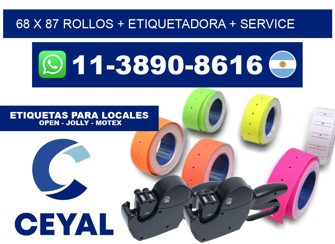 68 x 87 rollos + etiquetadora + service
